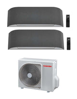 climatizzatore condizionatore toshiba dual split inverter serie haori 13000_13000 12000_12000 con ras 2m18u2avg e wi fi integrato grigio chiaro grigio scuro 13_13 12_12 novita