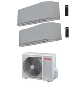 climatizzatore condizionatore toshiba dual split inverter serie haori 13000_16000 12000_15000 con ras 2m18u2avg e wi fi integrato grigio chiaro grigio scuro 13_16 12_15 novita