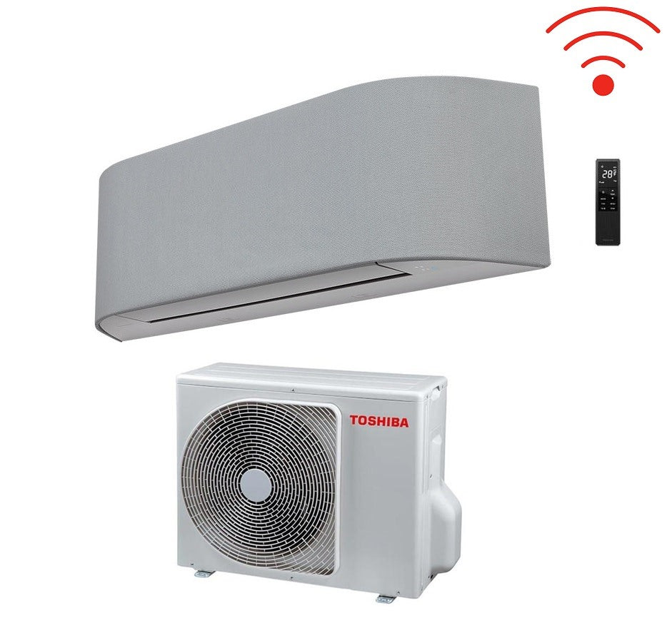 climatizzatore condizionatore toshiba inverter serie haori 10000 btu r 32 ras b10n4kvrg e wi fi integrato a___ grigio chiaro grigio scuro novita