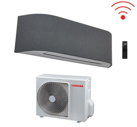 climatizzatore condizionatore toshiba inverter serie haori 13000 btu r 32 ras b13n4kvrg e wi fi integrato a___ grigio chiaro grigio scuro novita