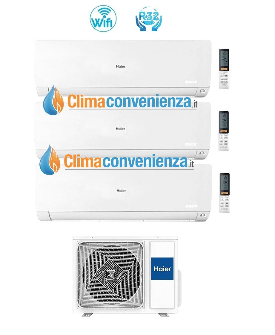 climatizzatore condizionatore trial split inverter haier serie flexis white 7000_7000_9000 btu con 3u55s2sr2fa r 32 wi fi 7_7_9 novita 6206
