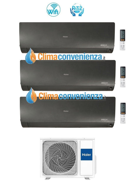 climatizzatore condizionatore trial split inverter haier serie flexis white 7000_7000_9000 btu con 3u55s2sr2fa r 32 wi fi 7_7_9 novita copia