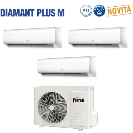 condizionatore climatizzatore ferroli trial split serie diamant plus m 9_9_18 con u.e. 28 4 gas r 32 9000_9000_18000