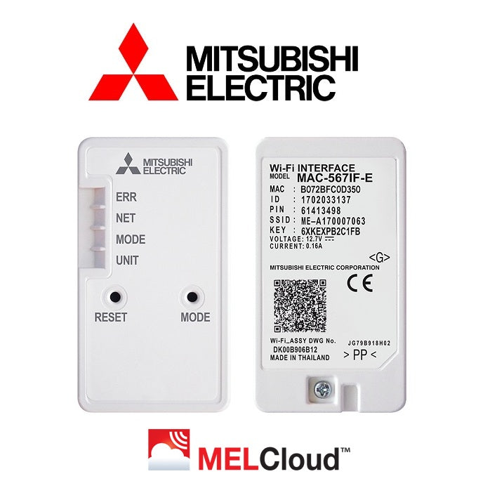 controllo interfaccia scheda wi fi melcloud per climatizzatori mitsubishi mac 557if e