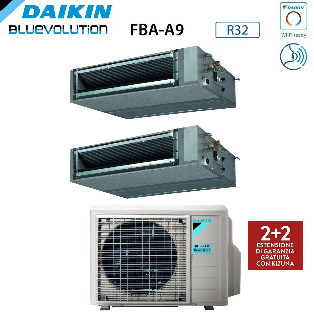 daikin condizionatore daikin bluevolution dual split canalizzato canalizzabile inverter serie fba a 1218 con 3mxm68 r 32 wi fi optional garanzia italiana