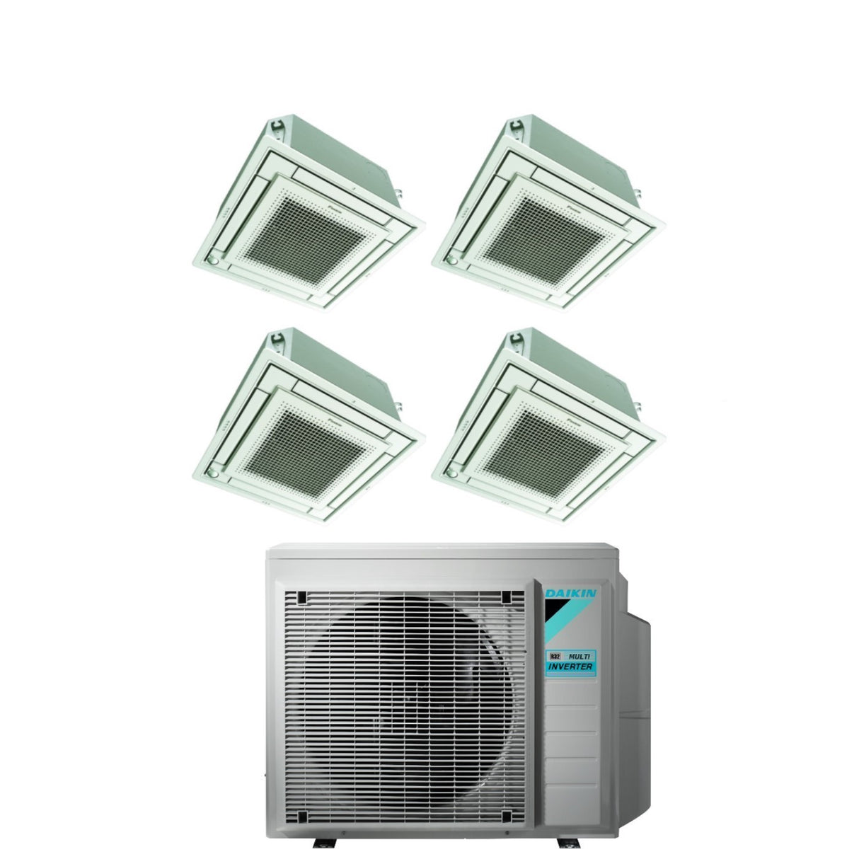 daikin condizionatore daikin bluevolution inverter quadri split a cassetta ffa a 99912 con 4mxm80a r 32 wi fi optional con griglia bianca inclusa 90009000900012000 garanzia italiana