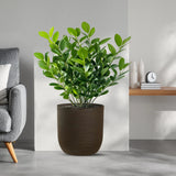 divina garden vaso in resina da esterno interno per piante cilindro di design d 35x34h raffaello marrone ean 8056157809043