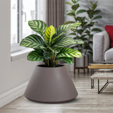 divina garden vaso in resina da esterno interno per piante tondo conico design d 60x35h stromboli tortora ean 8056157808916