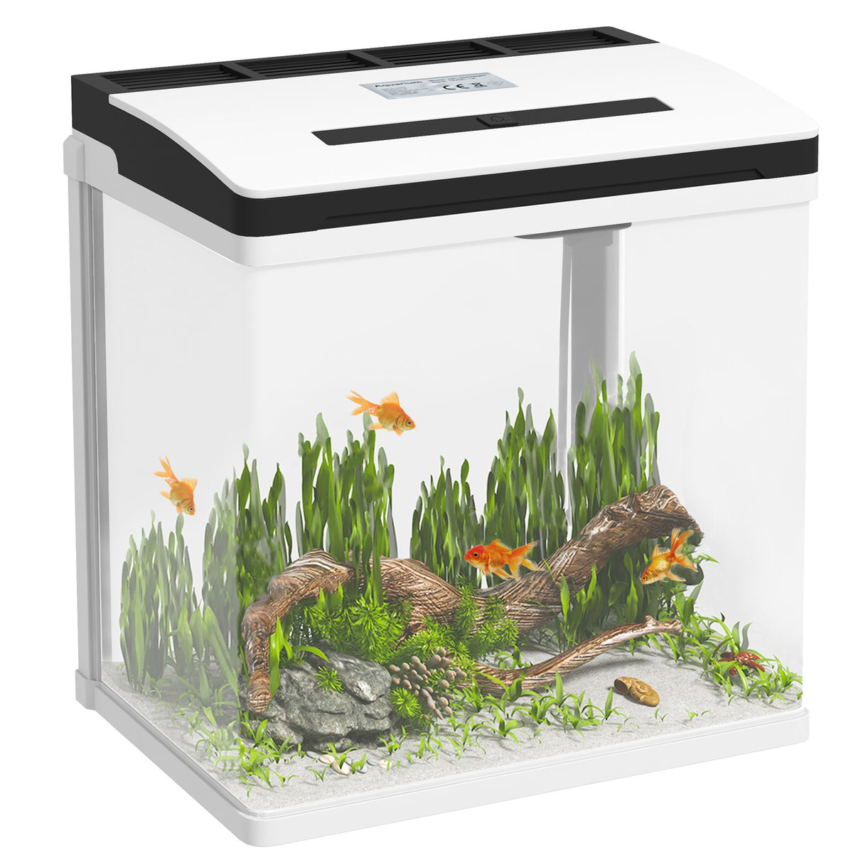 easycomfort easycomfort acquario da 13l a illuminazione led con fori di ventilazione in vetro hd e abs 29x20x30 5 cm