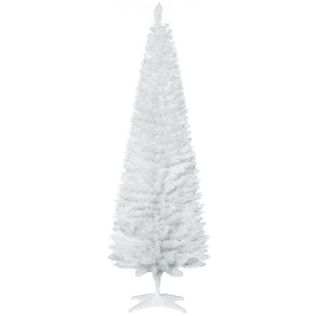 easycomfort easycomfort albero di natale artificiale 180 cm con rami realistici albero di natale alto e stretto con base in plastica bianco