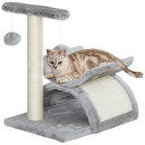 easycomfort easycomfort albero tiragraffi per gatti in peluche con palo in sisal cuccia e 2 palline 40x30x43cm grigio
