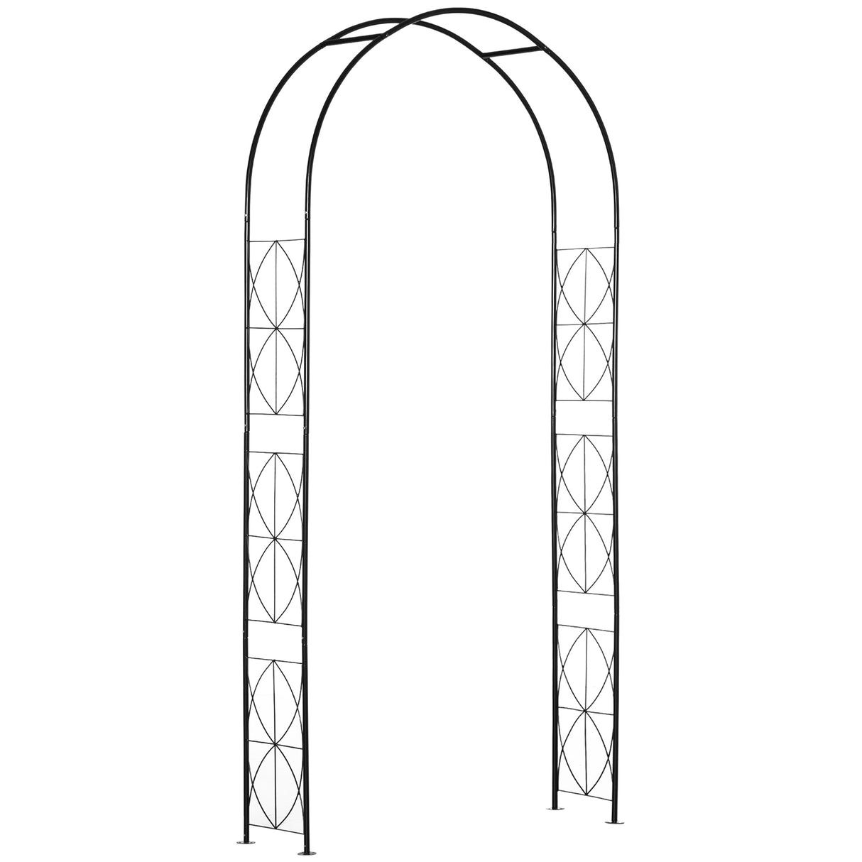 easycomfort easycomfort arco per rose e supporto per piante rampicanti in metallo 114x30x230cm nero