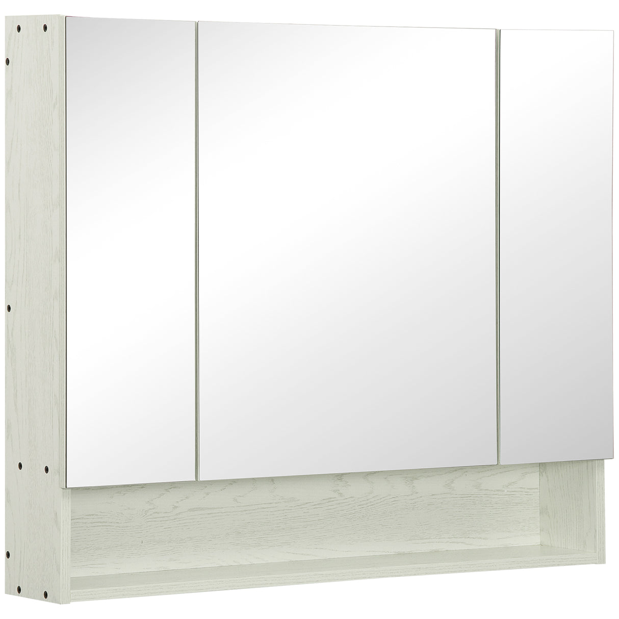 easycomfort easycomfort armadietto con specchio a 4 sezioni con ripiani regolabili specchiera bagno in legno e vetro 90x15x75 cm bianco