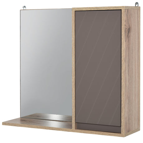 easycomfort easycomfort armadietto pensile per il bagno con mensola e 2 ripiani installazione a parete grigio e rovere 57 x 14 2 x 49 2cm ean 8054111842907