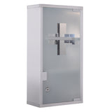 easycomfort easycomfort armadietto porta medicinali pronto soccorso cassetta medicine in acciaio porta in vetro e 2 chiavi 48x25cm ean 8054144134895
