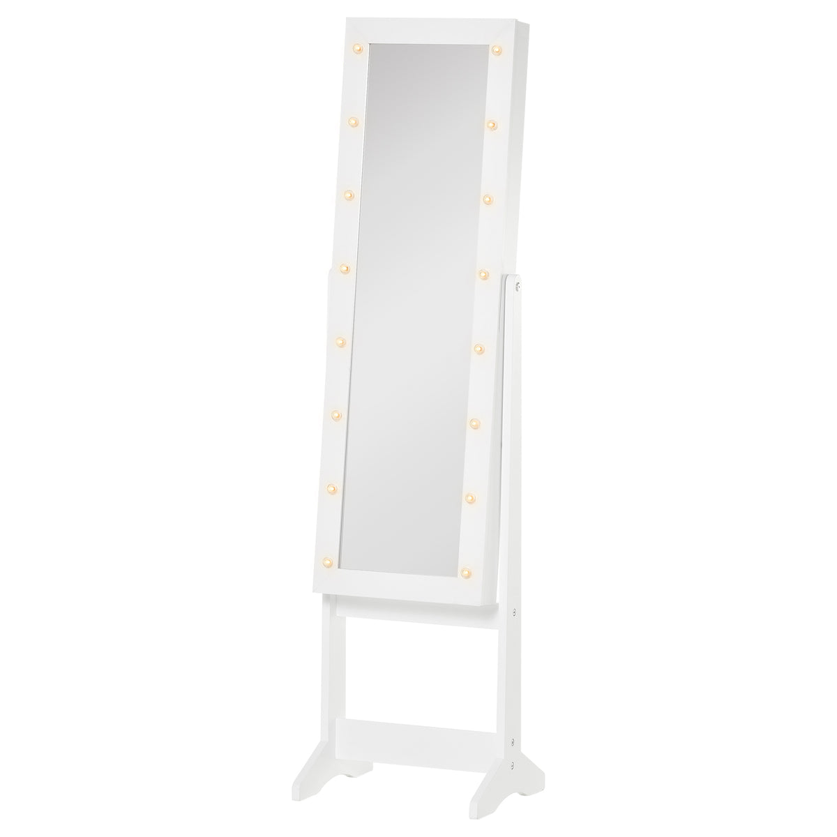 easycomfort easycomfort armadietto portagioie con specchio regolabile e luci led bianco caldo 36x30x136 cm