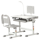 easycomfort easycomfort banco scuola con sedia per bambini 6 12 anni con altezza e inclinazione regolabile grigio