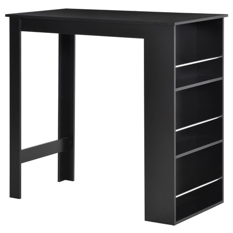 easycomfort easycomfort bancone da cucina tavolo alto con 3 mensole in legno tavolo da bar cucina arredamento moderno casa e bar 112x57x106cm nero