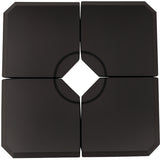 easycomfort easycomfort base per ombrellone a braccio da 4 pezzi riempibile con acqua o sabbia per basi a croce da 100x100cm nero