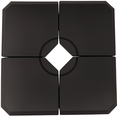 easycomfort easycomfort base per ombrellone a braccio da 4 pezzi riempibile con acqua o sabbia per basi a croce da 100x100cm nero