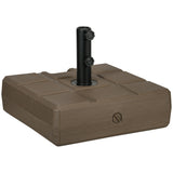 easycomfort easycomfort base per ombrellone da giardino riempibile con maniglia in hdpe e acciaio 49x49x36 5 cm marrone