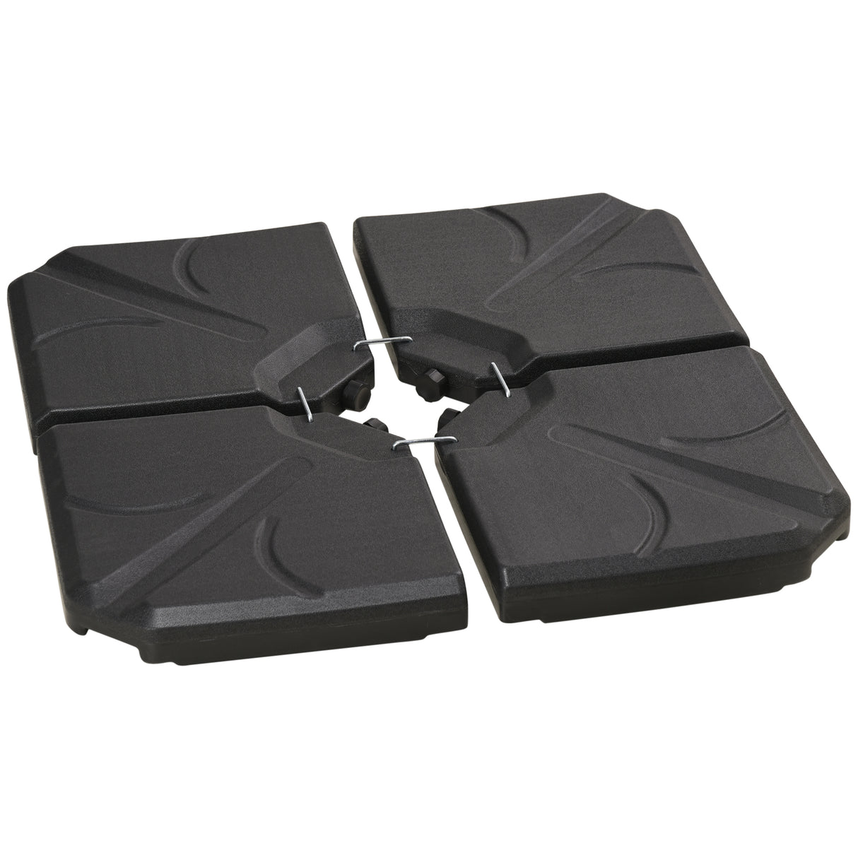 easycomfort easycomfort base per ombrellone in hdpe da 4 pezzi riempibili con acqua e sabbia max 18kg 103x103x8 3 cm nero
