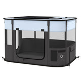 easycomfort easycomfort box per animali con 7 finestre 3 porte e 2 borse portaoggetti in poliestere e acciaio 84x64x53 cm
