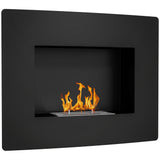 easycomfort easycomfort caminetto a bioetanolo da incasso in acciaio durata 3 3 ore e capacita 0 9l 66x16x52 cm nero