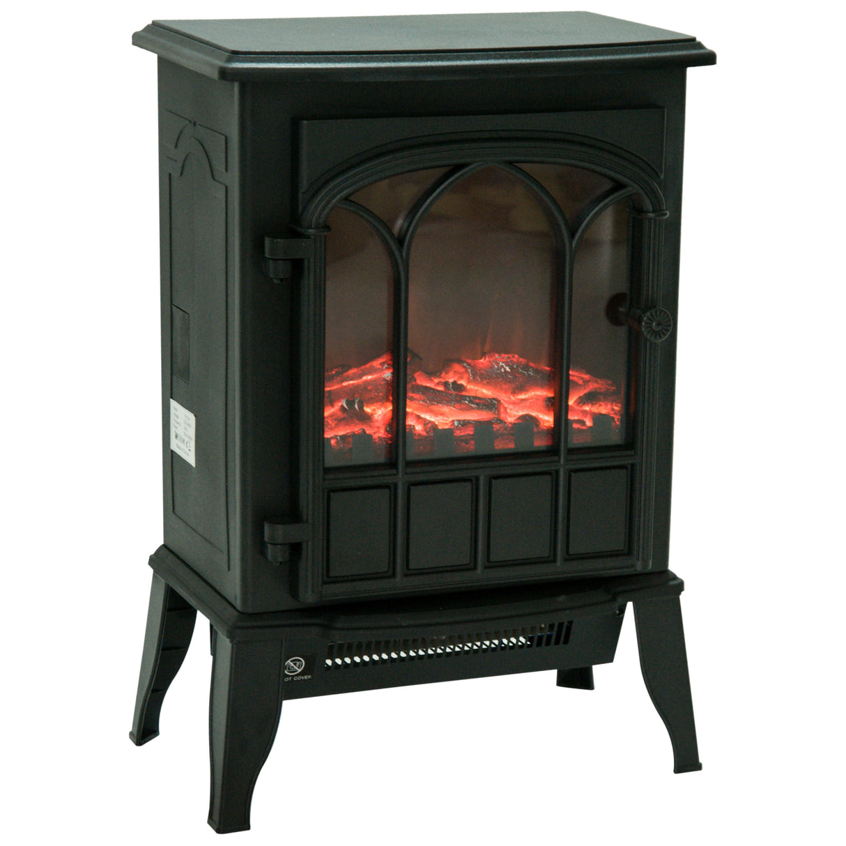 easycomfort easycomfort camino da terra elettrico potenza 1000w 2000w con effetto fiamma luminosita regolabile ferro e vetro 392356 5cm ean 8054144130767