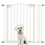 easycomfort easycomfort cancelletto per cani estensibile con 2 blocchi e chiusura automatica in metallo e plastica 74 87x78 cm bianco