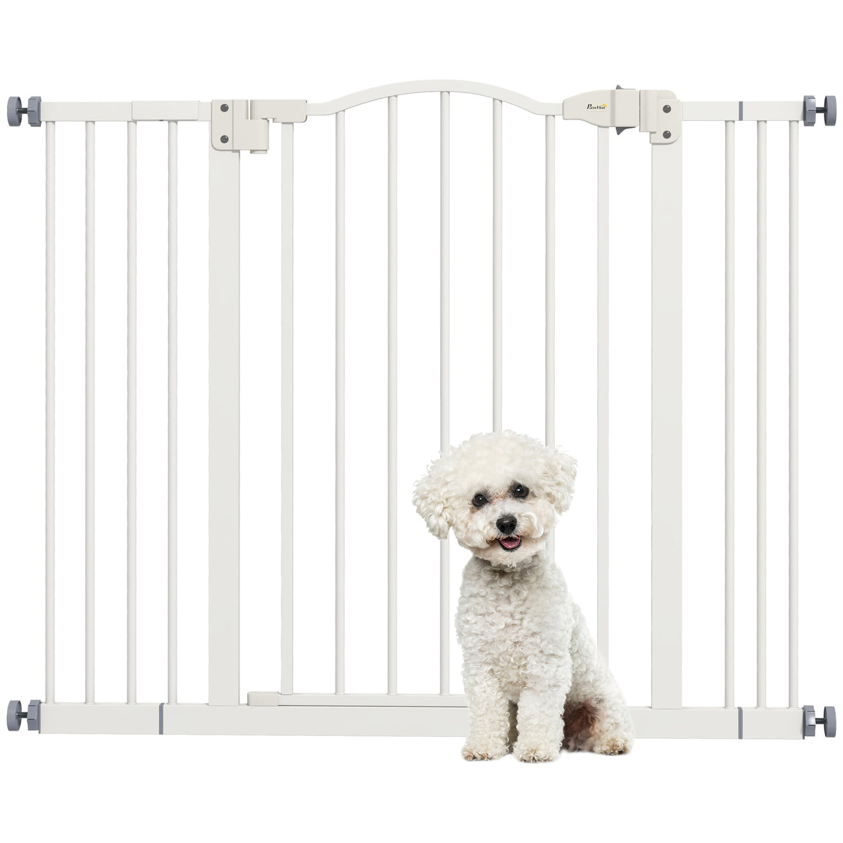 easycomfort easycomfort cancelletto per cani estensibile con 4 viti regolabili in metallo e plastica 74 100x78 cm bianco