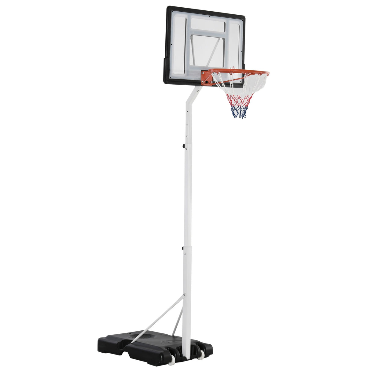 easycomfort easycomfort canestro basket per adulti con tabellone in pvc regolabile 210 260cm ruote integrate bianco