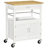 easycomfort easycomfort carrello cucina con cassetto armadietto e scaffale carrellino portavivande con piano in bambu e 4 ruote bianco