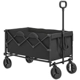 easycomfort easycomfort carrello da giardino 160l pieghevole con manico regolabile capacita 100 kg 95x55x102 cm nero