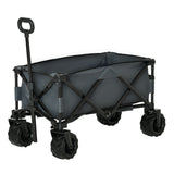 easycomfort easycomfort carrello da giardino carico max 70kg con maniglia telescopica in metallo e tessuto oxford 108x55 cm grigio