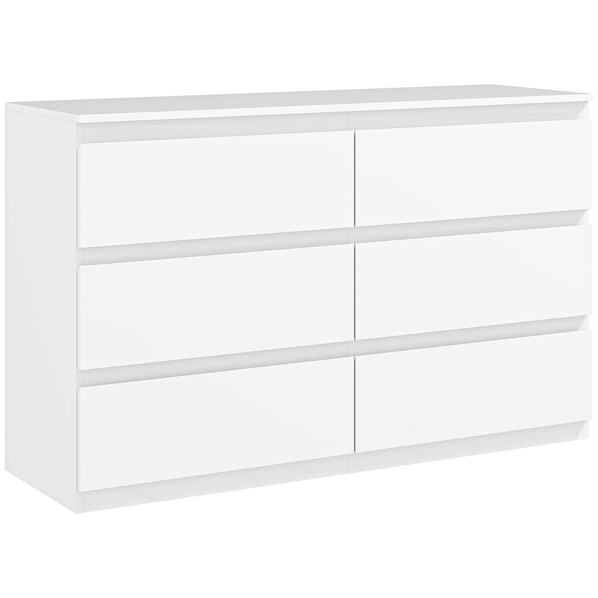 easycomfort easycomfort cassettiera 6 cassetti per camera da letto in legno con guide in metallo 120x39x75 cm bianco