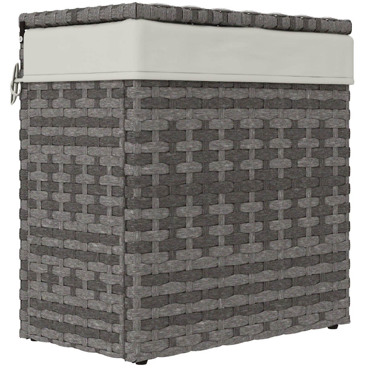 easycomfort easycomfort cesta contenitore da giardino e casa in rattan con tessuto interno 57x34x62cm grigio