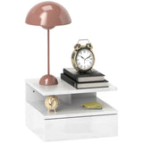 easycomfort easycomfort comodino sospeso per camera da letto con cassetto e ripiano aperto in legno 35x32x22 5 cm bianco