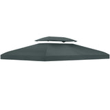easycomfort easycomfort copertura per gazebo 4x3 m a 2 livelli in poliestere con cinghie e 10 fori di drenaggio grigio antracite