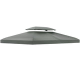 easycomfort easycomfort copertura per gazebo 4x3 m a 2 livelli in poliestere con cinghie e 10 fori di drenaggio grigio scuro