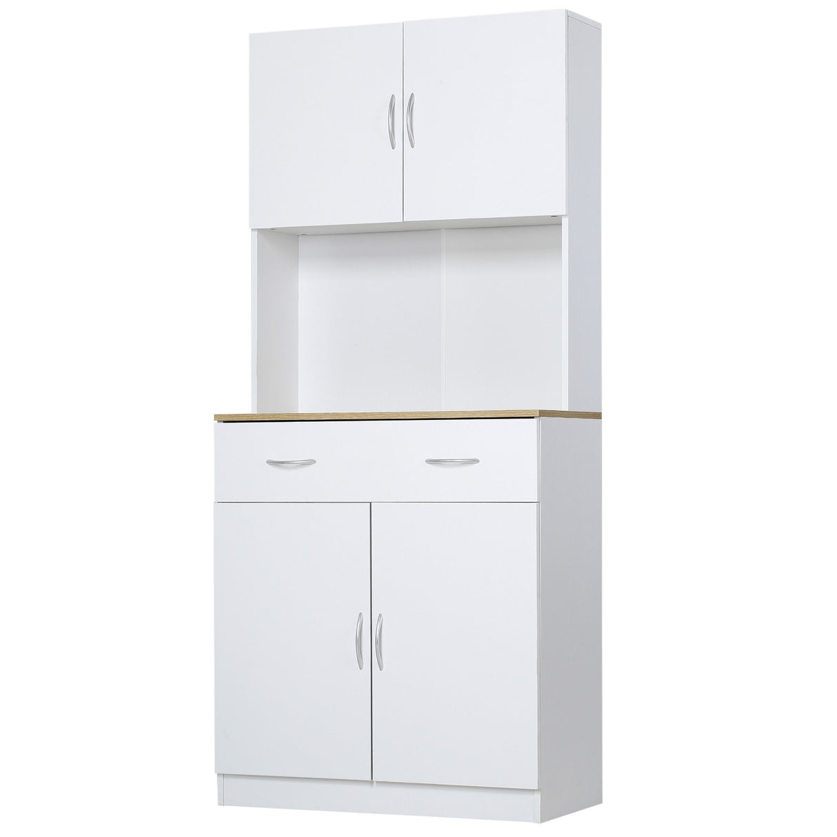 easycomfort easycomfort credenza cucina con armadietti a 2 ante e cassetto in legno 80x40x180cm bianco