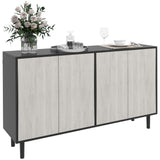 easycomfort easycomfort credenza moderna con 2 armadietti e 4 ante con apertura a pressione 121x37x75cm nero