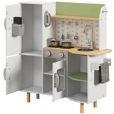 easycomfort easycomfort cucina giocattolo per bambini 3 6 anni con macchina del ghiaccio e utensili 84x34x89 cm bianco e verde