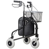 easycomfort easycomfort deambulatore per anziani e disabili ad altezza regolabile con cestino e vassoio 60x62x84 100 5 cm nero