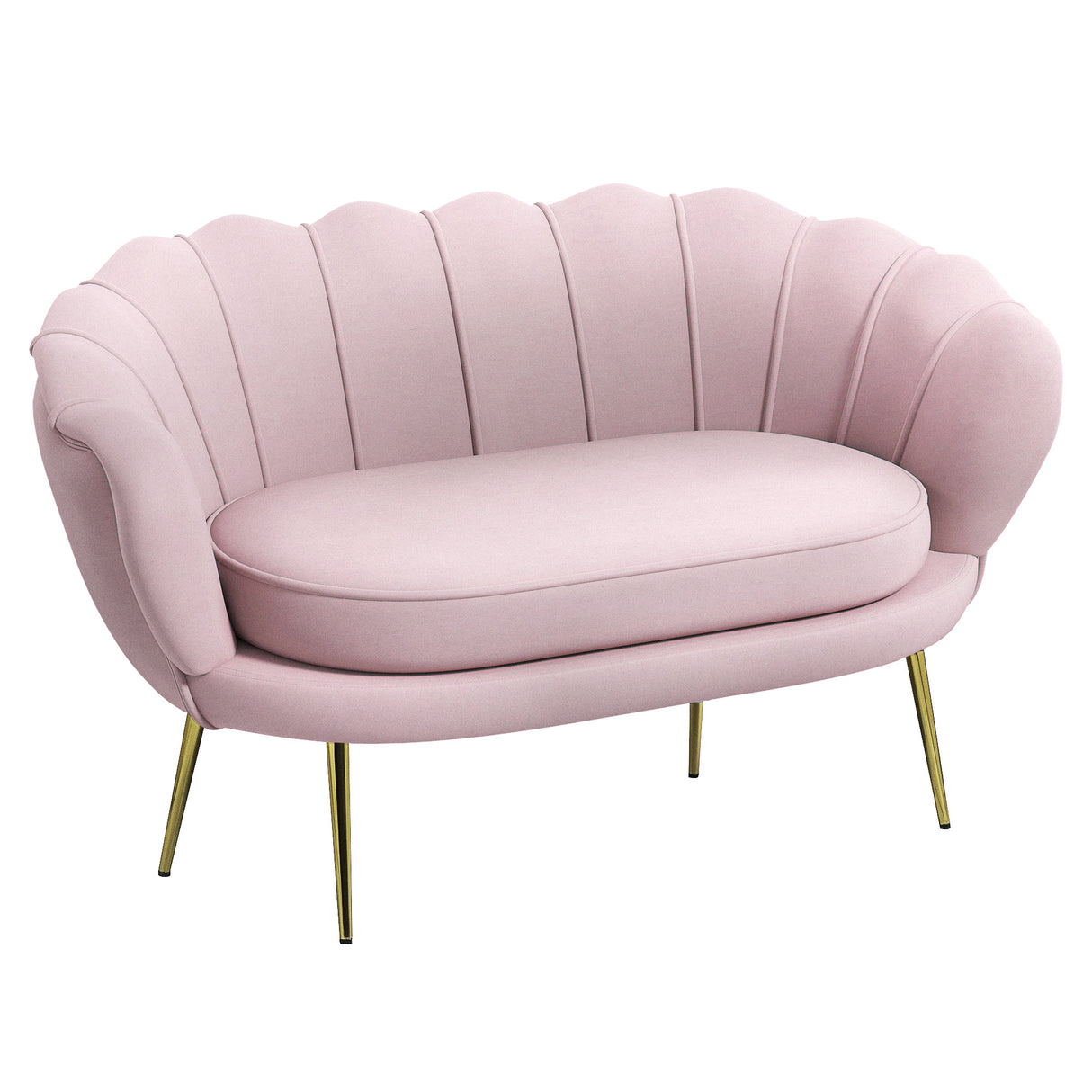 easycomfort easycomfort divanetto 2 posti in stile industrial chic in tessuto effetto velluto e metallo 130x77x77 cm rosa