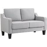 easycomfort easycomfort divano 2 posti moderno e salvaspazio in tessuto effetto lino 136x77x86 cm grigio chiaro