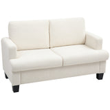 easycomfort easycomfort divano 2 posti moderno in ciniglia con cuscini rimovibili e lavabili 138x70x80 cm bianco crema