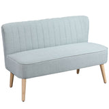 easycomfort easycomfort divano 2 posti moderno in tessuto senza braccioli con gambe in legno 117x56 5x77 cm celeste