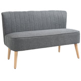 easycomfort easycomfort divano 2 posti moderno in tessuto senza braccioli divanetto da salotto con gambe in legno 117x56 5x77 cm grigio chiaro