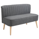 easycomfort easycomfort divano 2 posti moderno in tessuto senza braccioli divanetto da salotto con gambe in legno 117x56 5x77 cm grigio scuro